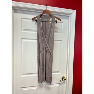 Athleta Mocha Latte Surplice Neck Active Sporty Racerback Mini Dress sz M NWOT